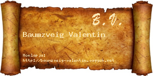 Baumzveig Valentin névjegykártya